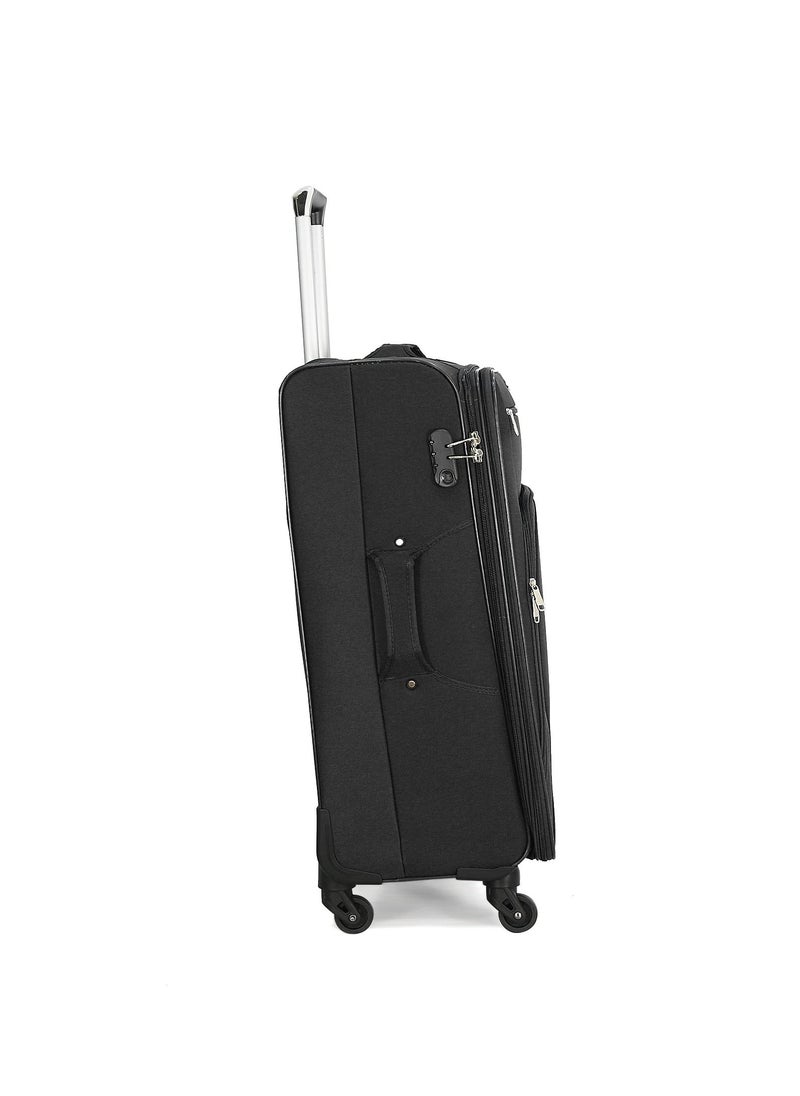 GIORDANO - Giordano Trolley Bags 3 PCS Set Softside Spinners,Black - Image 1