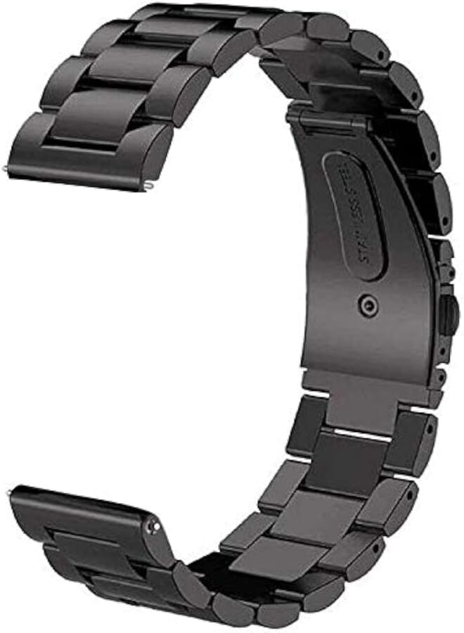 ZTO Gear S3 Frontier/Classic Band/Galaxy Watch 46mm Band,22mm Solid Stainless Steel Metal Business Bracelet Strap for Samsung Gear S3 Frontier/S3 Classic Smartwatch/Galaxy Watch 46mm R800 Black