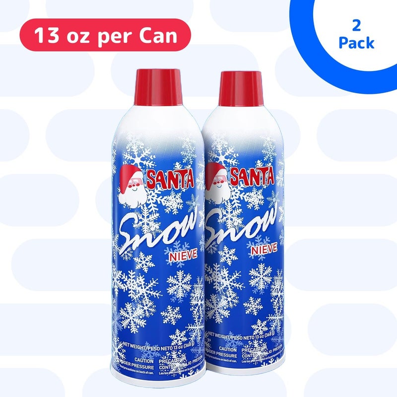 Prextex 2 Pack Fake Snow Spray for Christmas Tree - Quick-Dry Textured Christmas Tree Flocking Spray in 13oz Aerosol Bottles for Decorating and Crafts - Artificial Snow Flock for Windows and Mirrors - Image 3