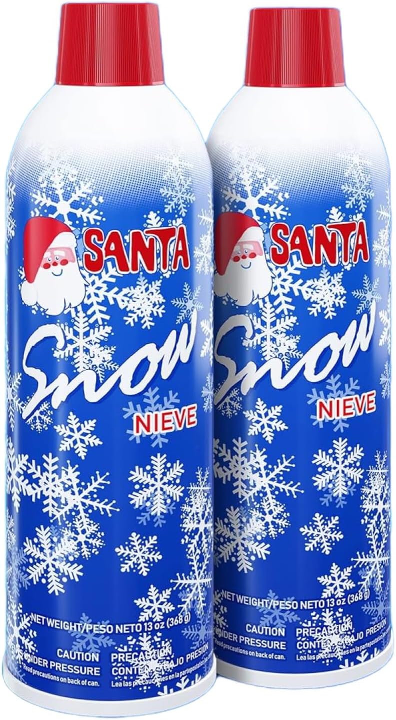 Prextex 2 Pack Fake Snow Spray for Christmas Tree - Quick-Dry Textured Christmas Tree Flocking Spray in 13oz Aerosol Bottles for Decorating and Crafts - Artificial Snow Flock for Windows and Mirrors - Image 1