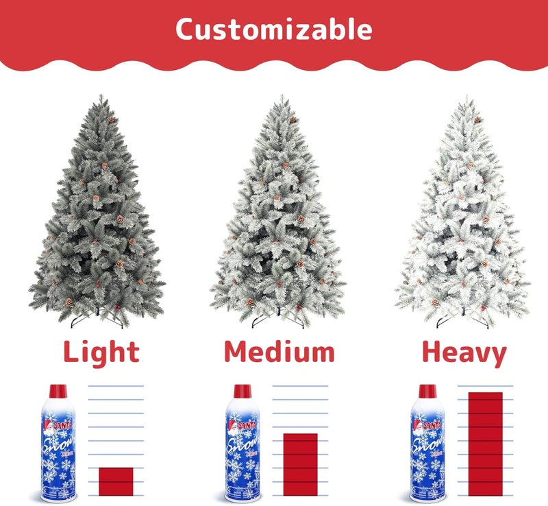 Prextex 2 Pack Fake Snow Spray for Christmas Tree - Quick-Dry Textured Christmas Tree Flocking Spray in 13oz Aerosol Bottles for Decorating and Crafts - Artificial Snow Flock for Windows and Mirrors - Image 5
