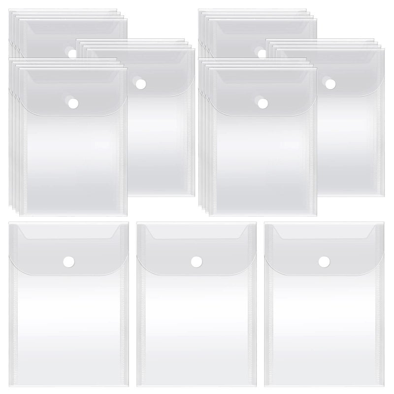 Vmiapxo 40 Pack Stamp and Die Storage Pockets, Reusable Small Plastic Envelopes Waterproof Sticker Organizer Receipt Holder Photo Storage Folders (5" x 7") - Image 1