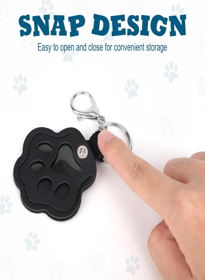 Sinbana 3pcs Dog Fur Storage Keychains, Durable Leather Pet Memorial Key Chain Pendant Cute Paw Shaped Keyring for Dogs & Cats Pet Hair Collector Locket Capsule Keepsake (Black, Gray, Red) - Image 4