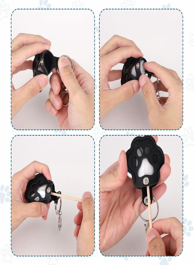Sinbana 3pcs Dog Fur Storage Keychains, Durable Leather Pet Memorial Key Chain Pendant Cute Paw Shaped Keyring for Dogs & Cats Pet Hair Collector Locket Capsule Keepsake (Black, Gray, Red) - Image 5