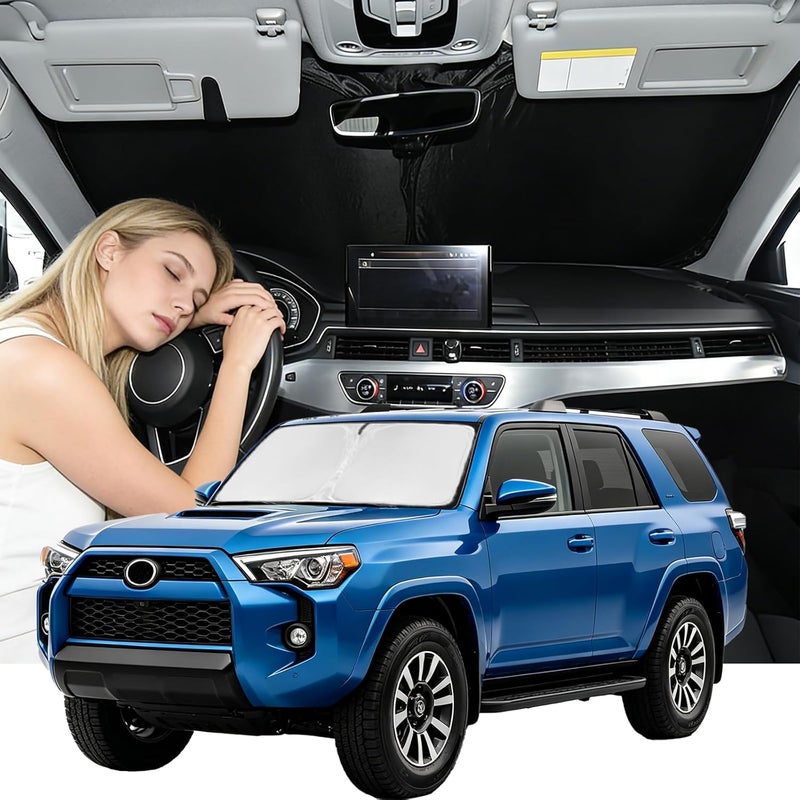 ZOIBV Windshield Sunshade for Toyota 4RUNNER 2025-2026 Sun Shade Car Windshield Accessories Upgrade 4 Layers Blocks UV Rays Custom Fit 4RUNNER 240T Car Window Shades Windshield Keep Cool Foldable - Image 1