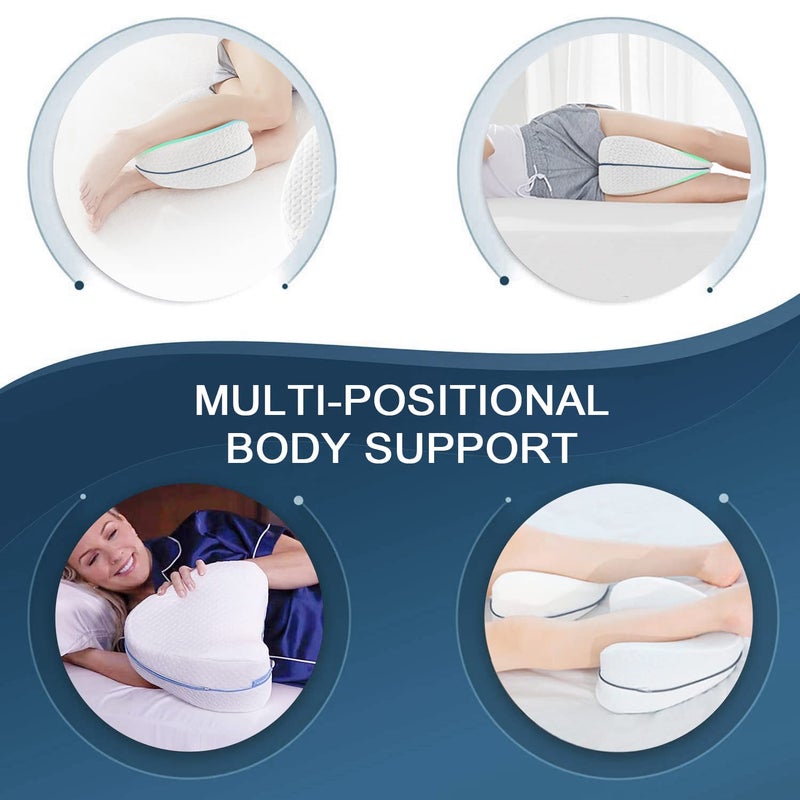 Perffi Knee Pillow for Side Sleepers Orthopaedic Leg Pillow for Painless Sleep Ergonomic Positioning Pillow Made of ViscoElastic Memory Foam Breathable Cover - Image 5