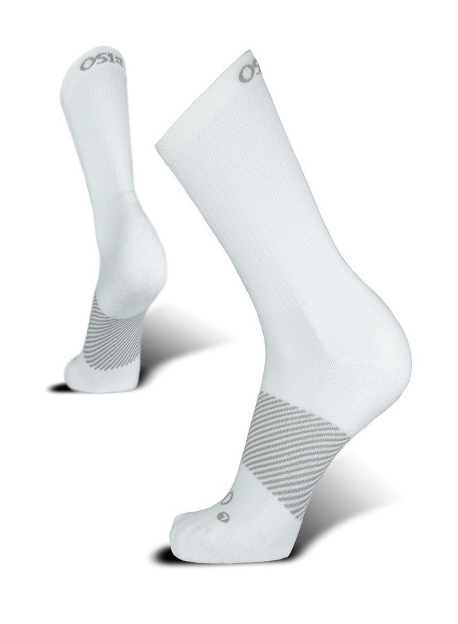 OS1st Wicked Comfort Crew Socks with light compression for maximum cushion, blister protection and breathable fabric (US, Alpha, Medium, Regular, Regular, White) - Image 1
