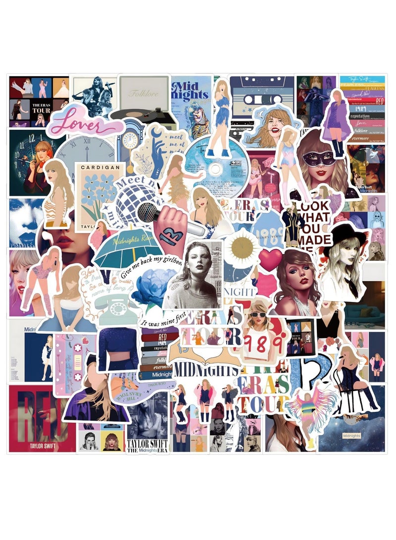 SOLARAE 100PCS Waterproof Music Stickers for Water Bottles, Laptops, Guitars, and Cars - Ideal for Kids, Teens, Girls, Party Decorations, and Supplies. Perfect for Personalizing Your Belongings! - Image 1