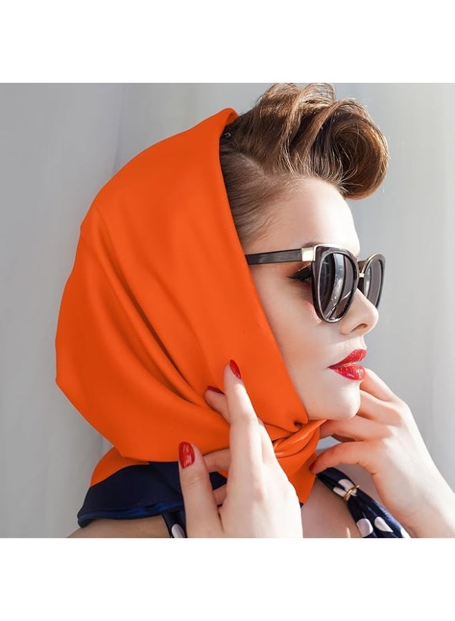 Chiffon Scarf Ribbon Neck Scarf, 26"x26" Square Handkerchief, Lightweight Soft Decorative Scarf for Women Daily Wear - Image 1