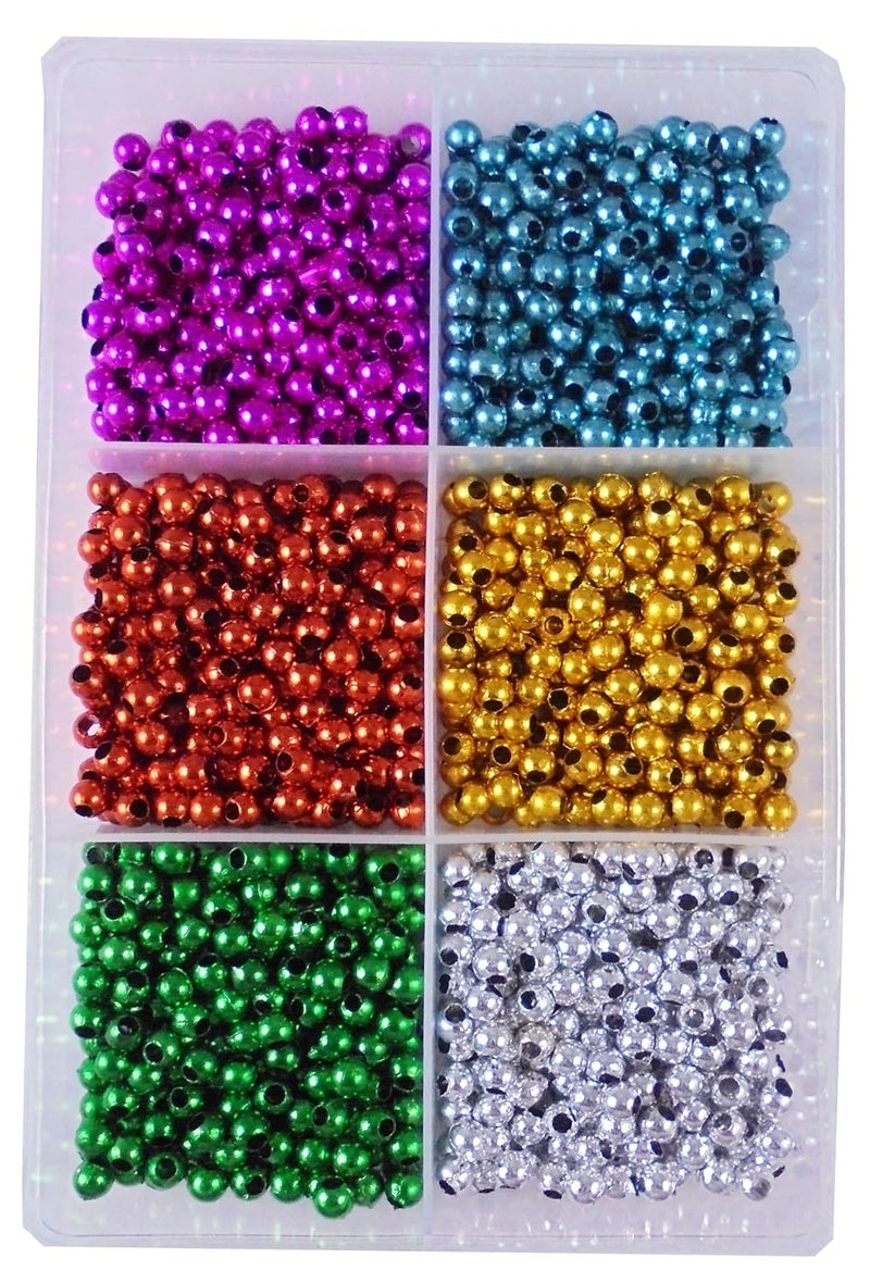 eshoppee 5 mm Multicolor Round Shape Plastic Bead Beads for Jewellery Making kit Art and Crafts Materials for Necklace Bracelet Earring Making Materials DIY kit - Image 1