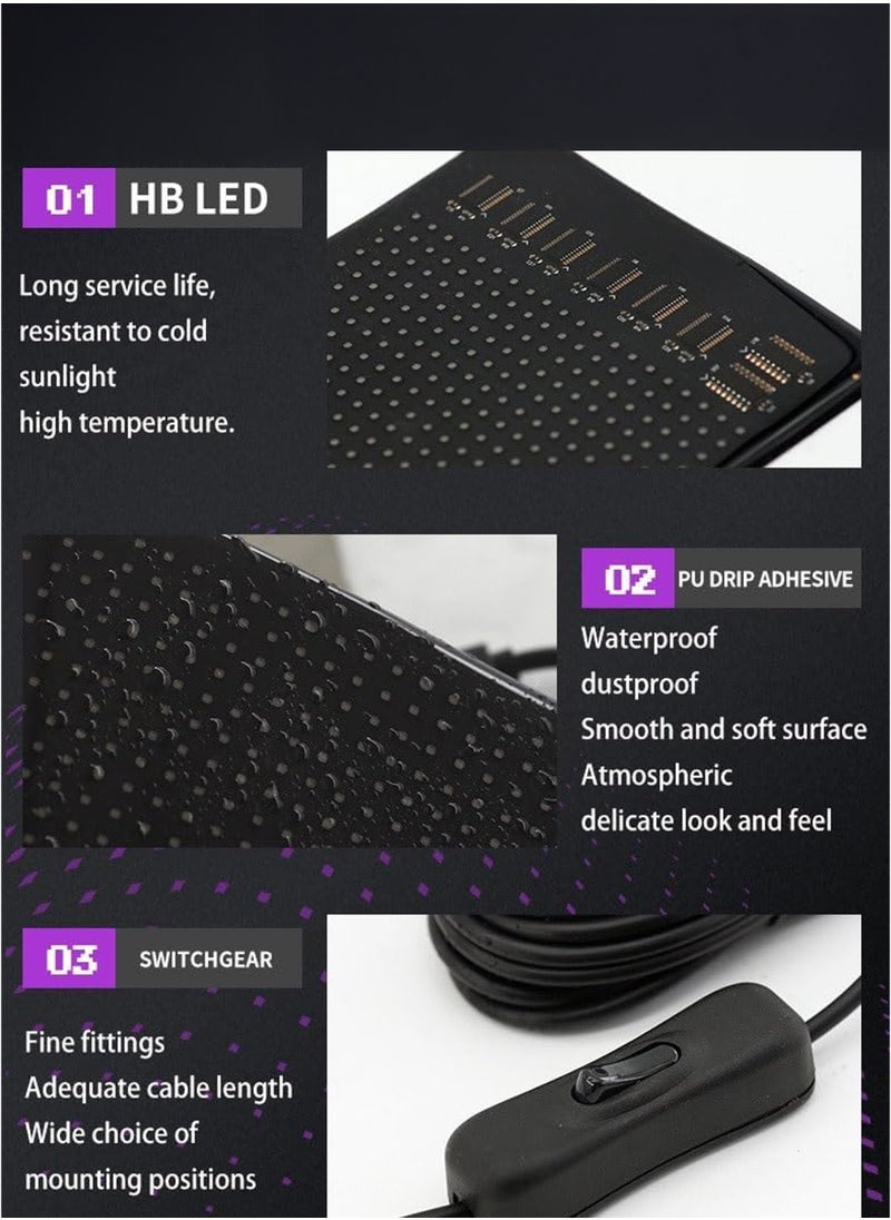 دي بلو لوحة إعلانات LED كبيرة مرنة قابلة للبرمجة بتقنية RGB كاملة الألوان لافتة رقمية فائقة السطوع مع تحكم عبر تطبيق بلوتوث تخصيص يدوي للنصوص على شاشة LED للسيارة، الشاحنة، متاجر الأعمال، الإعلانات، المطاعم، الفنادق، المقاهي، الحفلات، المنازل، المكاتب، والمهرجانات لوحة عرض بمصفوفة لتمرير النصوص والأنماط والرسوم المتحركة إضاءة بعيون الشيطان شاشة ذكية بلوحة تحتوي على 1280 مصباح LED  - Image 4