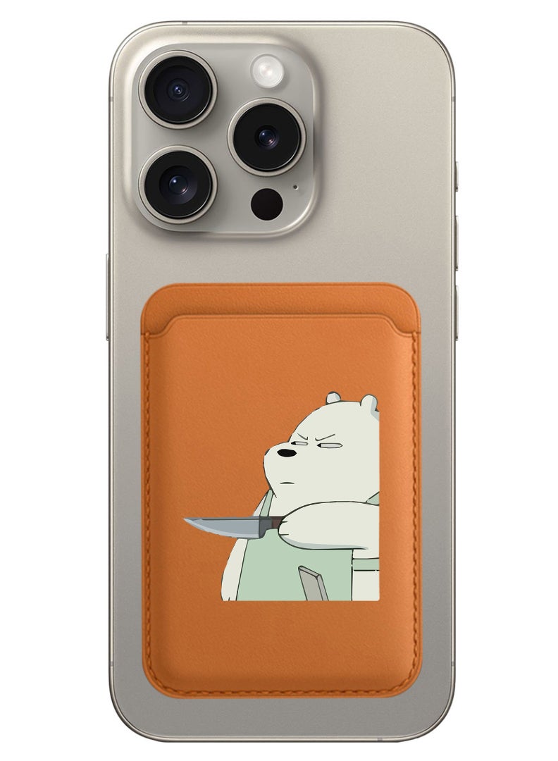 Theodor Magnetic Wallet, Compatible with MagSafe Wallet, for iPhone Wallet, for iPhone 16/15/14/13/12 Series, Not for iPhone 13/12 mini, 3 Card Holder, Vegan Leather, Brown - Dont touch my Bag - Image 1