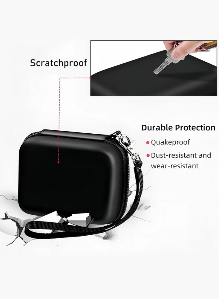 JOYBOS حقيبة كاميرا رقمية متوافقة مع Kodak PixPro/Canon PowerShot/Sony DSC، حقيبة حمل واقية صلبة للكاميرا للكابل وبطاقة SD (أسود) - Image 4