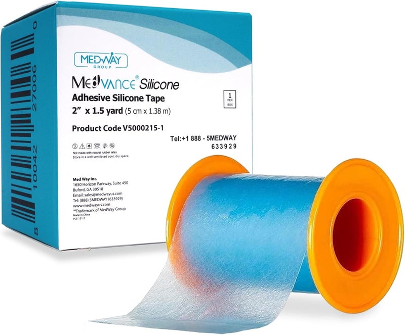 MedVance Silicone Tape 2" Wide Soft with Perforation and Cuttable (1 Pack, 1.5 Yards)