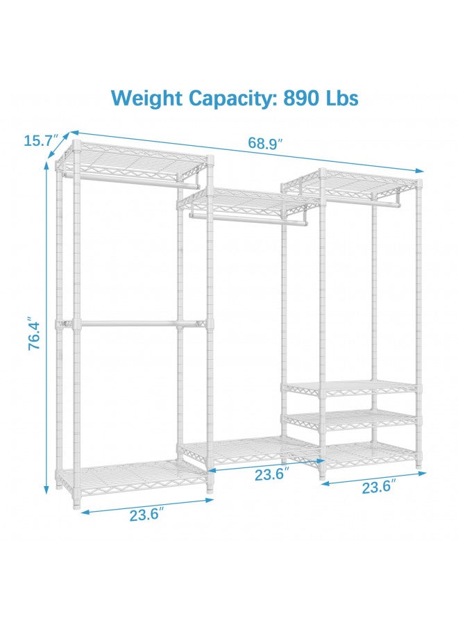 VIPEK VIPEK V5 Portable Closet Wardrobe Heavy Duty Clothes Rack Freestanding Metal Clothing Rack, White  - Image 3
