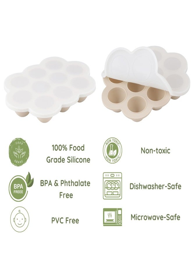 PandaEar 3 Pack Baby Silicone Freezer Tray with Lids, Silicone Baby Food Storage Container for Homemade Baby Food, Fruit Purees, Vegetable and Breast Milk(Blue/Green/Meat) - Image 3