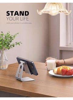 Lamicall Phone Stand Adjustable Phone Holder Mount Compatible With Iphone 12 11 Mini Pro Max Xs Xr X 8 7 6 Plus Galaxy S20 S10 S9 S8 S7 Note 10 9 Switch Smartphones Silver  - Image 2