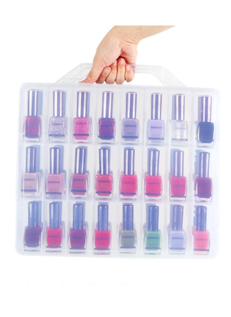 Joyelink - Portable Nail Polish Organizer, Clear Double Side Nail Polish Holder,Gel Nail Storage for 48 Bottles,Space Saver (13.5 x 11.6 x 3.2in) - Image 1