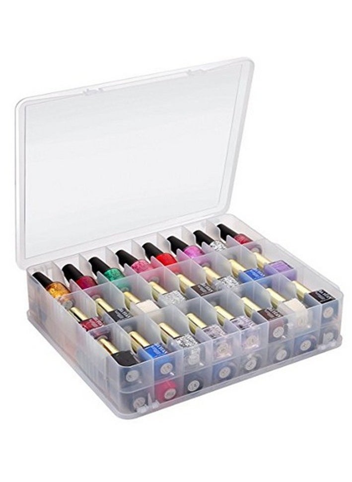Joyelink - Portable Nail Polish Organizer, Clear Double Side Nail Polish Holder,Gel Nail Storage for 48 Bottles,Space Saver (13.5 x 11.6 x 3.2in) - Image 1