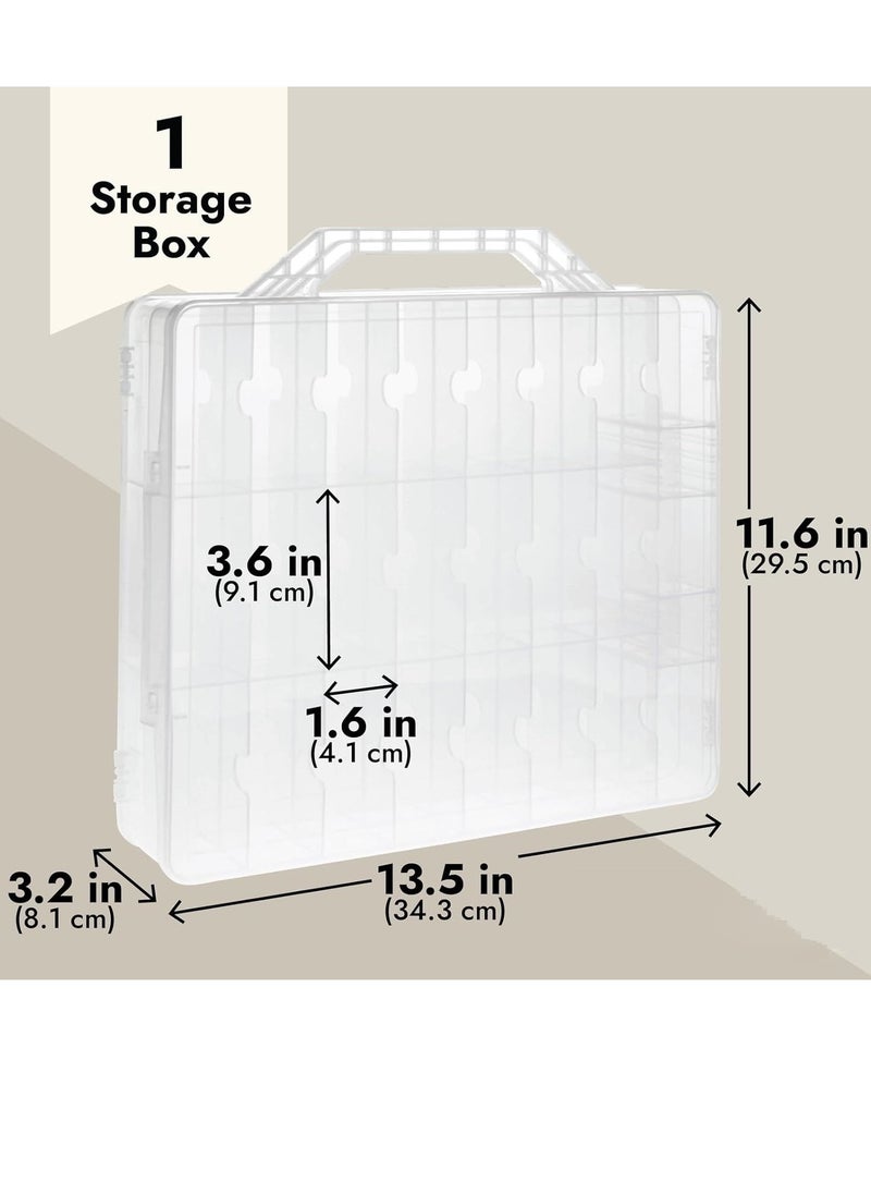 Joyelink - Portable Nail Polish Organizer, Clear Double Side Nail Polish Holder,Gel Nail Storage for 48 Bottles,Space Saver (13.5 x 11.6 x 3.2in) - Image 1