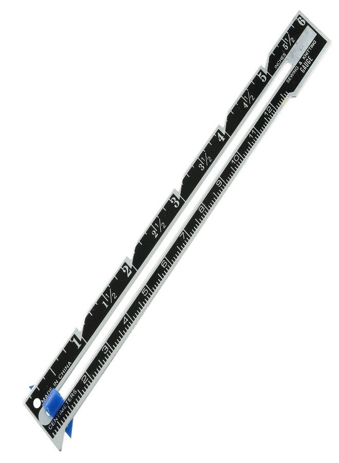 Tegg Aluminium Alloy Quilting Sliding Ruler Sewing Measuring Tool With Sliding Adjustable Marker for Knitting Crafting Sewing Hemming - Image 1