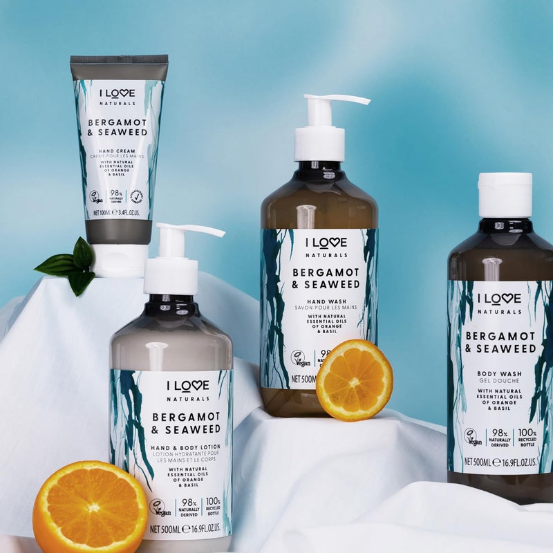 I Love Naturals Bergamot and Seaweed Hand Wash - Hydrating Hand Soap with Essential Oils - Skin-Smoothing Formula - Plant-Based Cleansers - 16.9 oz - Image 2