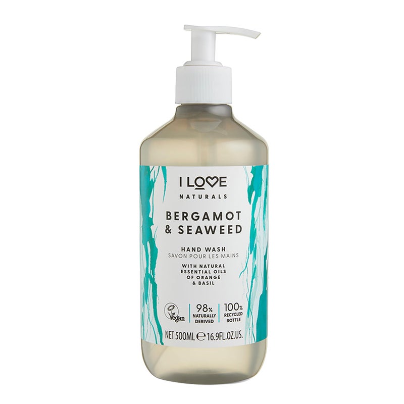 I Love Naturals Bergamot and Seaweed Hand Wash - Hydrating Hand Soap with Essential Oils - Skin-Smoothing Formula - Plant-Based Cleansers - 16.9 oz - Image 1
