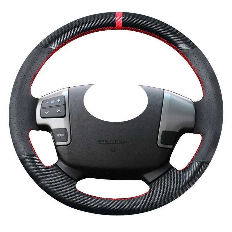 Kivnto DIY Carbon Fiber Steering Wheel Covers for Toyota Tundra 2007 2008 2009 2010 2011 2012 2013 Land Cruiser 20082015 Sequoia 20082013 15 inches Leather Interior Accessories