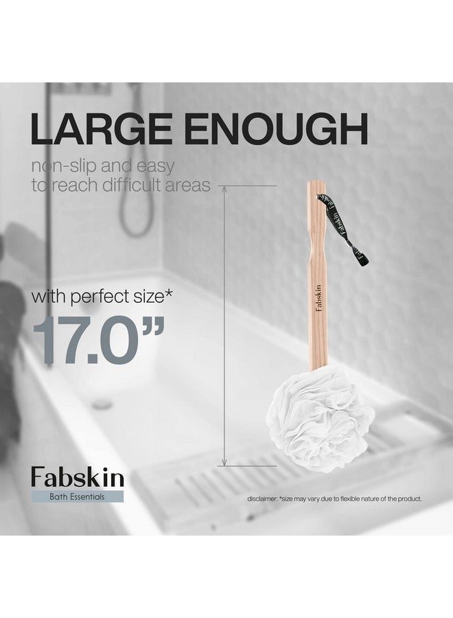 FABSKIN Luxury Back Bathing Loofah With Wooden Handle for Men and Women | Pack of 1 | Loofah For Back Bathing with handle | Back Bathing Loofah Brush | Back Scrubber for Bathing (White) - Image 5