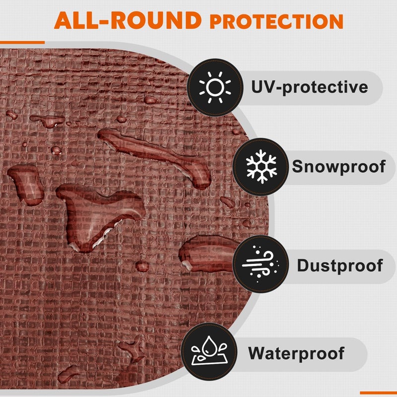 Keten Tarps Heavy Duty Waterproof 10X20 Feet, Extra Thick 16 Mil, Tear & Fade Resistant, 100% UV Blocking, Outdoor Tarp with Reinforced Grommets for Roof, Camping, Patio, Pool, Boat (Brown/Silver) - Image 3