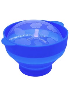 Y&D Microwaveable Silicone Popcorn Popper, BPA Free Microwave Collapsible Maker Bowl for Home, Party, Watch Movie, Dishwasher Safe-Bule(15*12.7*8.5 cm)  - Image 1