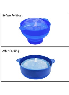 Y&D Microwaveable Silicone Popcorn Popper, BPA Free Microwave Collapsible Maker Bowl for Home, Party, Watch Movie, Dishwasher Safe-Bule(15*12.7*8.5 cm)  - Image 3