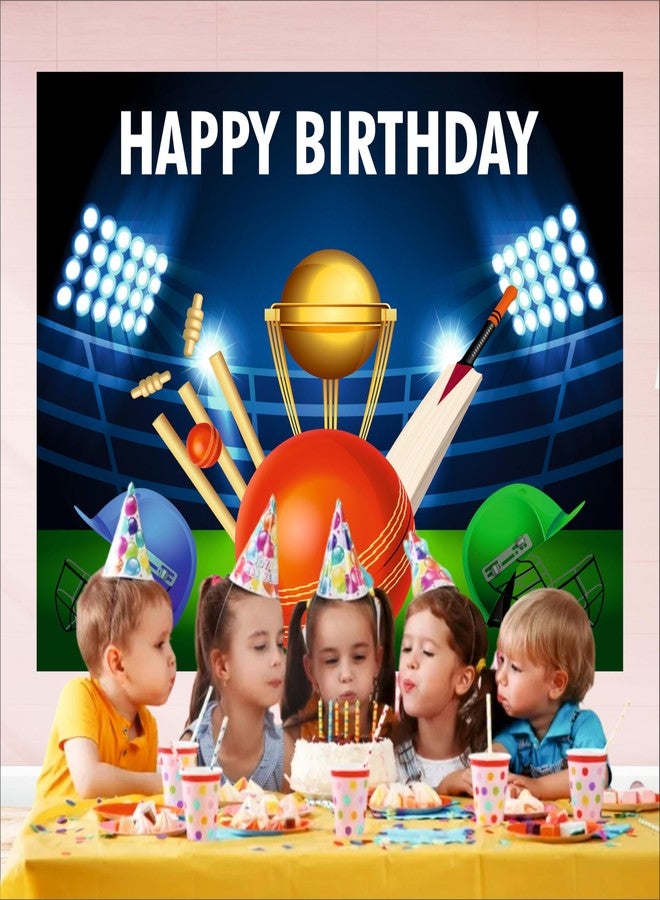 Party Baazaar Cricket Birthday Backdrop 5x4 Ft | Backdrops for Decoration | Birthday Decoration Backdrop | Banner for Kids Theme Party - Image 4
