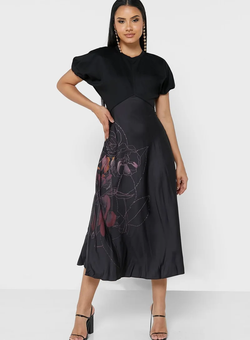 Ted Baker Printed Bodice Dress