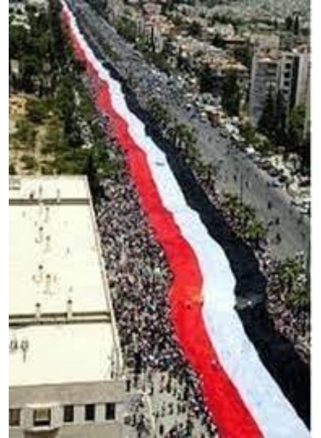 علم مصري طويل لعيد الاستقلال والمهرجانات الوطنية والاحتفالات وديكور الشوارع، لا يتضمن سارية علم للمدارس والمباني والشركات للعرض الداخلي والخارجي - 15 متر × 145 سم - Image 3