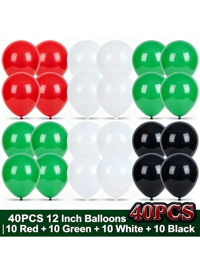 Toys GCC 40PCS 12 Inch Latex Balloons UAE Flag Colors Red Green White Black Party Balloons Set Thickened Matte Balloons for National Day Decoration Balloon Arch Garland Backdrop Wedding Birthday Baby Shower Event Decor Premium Balloon Kit for DIY Party Decoration Indoor Outdoor Celebration Supplies  Bring vibrant celebration energy to your event with this 40PCS 12 inch latex balloons set designed in UAE flag colors including red balloons, green balloons, white balloons, and black balloons, each color carefully packed with 10 balloons to create a balanced and professional decoration solution. This balloon set is ideal for UAE National Day decoration, party balloons, event decor, balloon arch setup, balloon garland design, backdrop decoration, wedding balloons, birthday balloons, baby shower balloons, festival balloons, holiday balloons, - Image 4