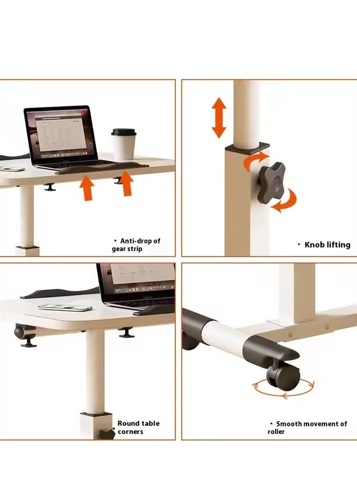 Y&D Lifting and Rotating Laptop Desk Adjustable Laptop Table Adjustable Standing Table With Wheels 60*40cm For Sofa Bedside Coffee Table  - Image 4