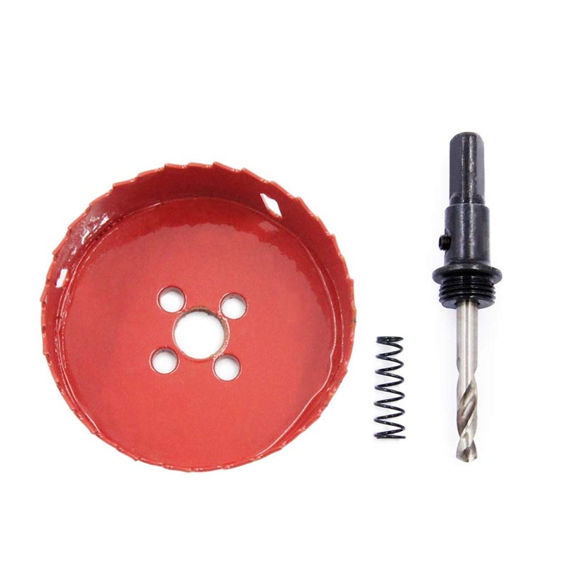 Laiwei Hole Saw Drill Bit HSS Hole Cutter with Arbor for Wood,PVC Board and Plasterboard(3-1/2"(90mm Hole Saw)) - Image 3