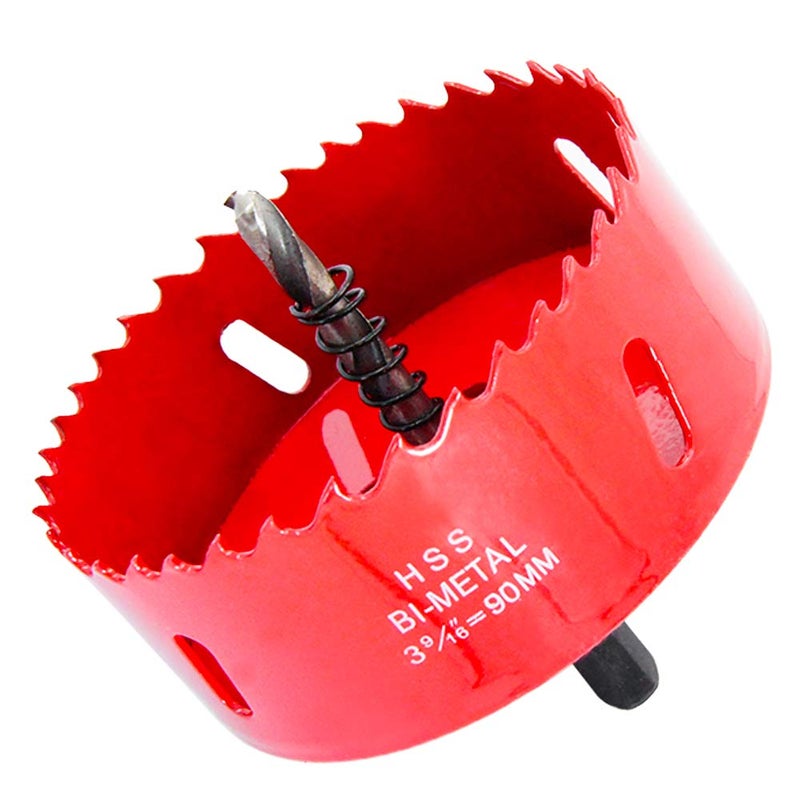 Laiwei Hole Saw Drill Bit HSS Hole Cutter with Arbor for Wood,PVC Board and Plasterboard(3-1/2"(90mm Hole Saw)) - Image 1