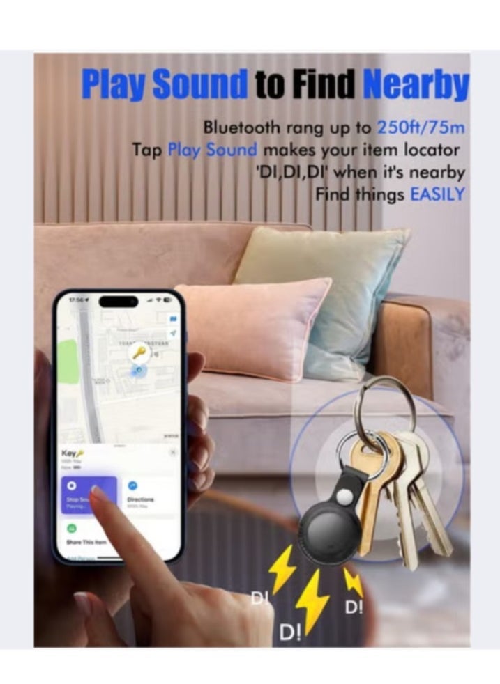 XQOOPS Smart Tracker Item Finder for Apple Find My (iOS Only), Super MINI Size Key Finder Item Locator for Luggage,Wallet,Bicycle and More, IPX6 Waterproof Works Like Apple Airtag(Black-1 Pack)