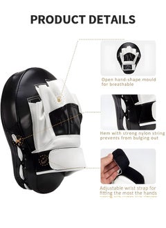 GROIC Boxing Curved Focus Punching Mitts, Boxing Pads Shock Absorbent Training Hand Pads, Extra Large & Thicken Leatherette Boxing Equipment for Karate, Muay Thai Kick, Sparring, Martial Arts, MMA 1 PC  - Image 2