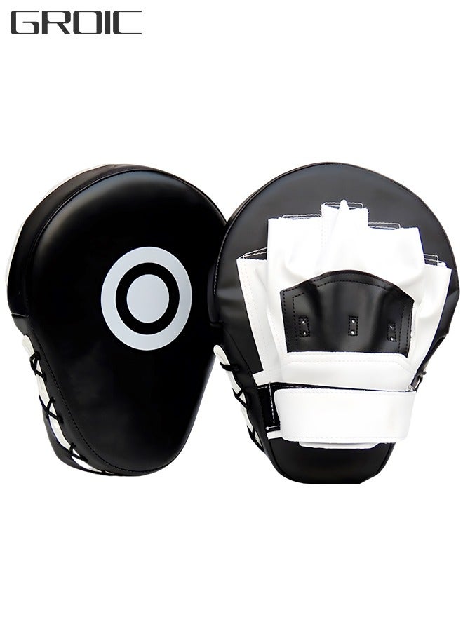 Boxing Curved Focus Punching Mitts, Boxing Pads Shock Absorbent Training Hand Pads, Extra Large & Thicken Leatherette Boxing Equipment for Karate, Muay Thai Kick, Sparring, Martial Arts, MMA 1 PC