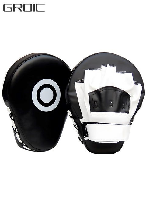 Boxing Curved Focus Punching Mitts, Boxing Pads Shock Absorbent Training Hand Pads, Extra Large & Thicken Leatherette Boxing Equipment for Karate, Muay Thai Kick, Sparring, Martial Arts, MMA 1 PC