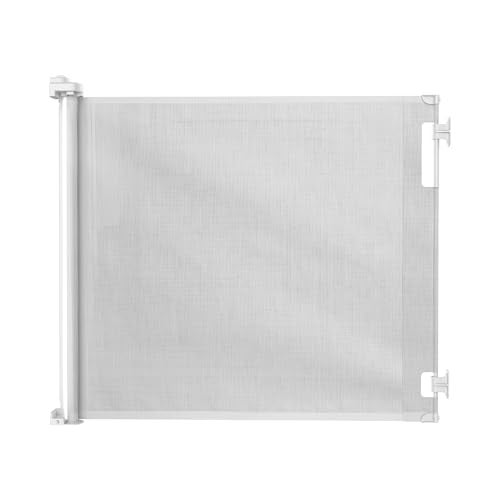 Hakuna Pets IndoorOutdoor Paw Proof Retractable Dog Gate 366 Tall Extends to 71 Wide White - Image 1