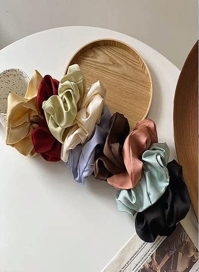 ELECSA Hair Rubber Bands Bow Hair Clips Barrettes Bow Long Ribbon Hairpin for Women Girls Hair Accessories Hairband (Satin Scrunchies) - Image 1