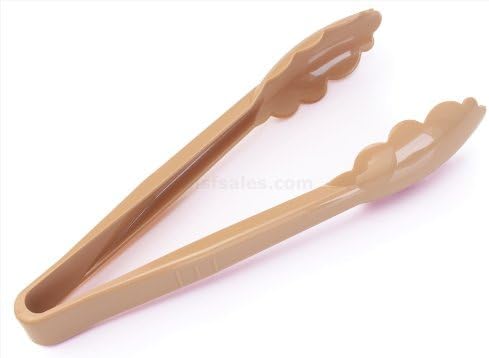 New Star Foodservice New Star Foodservice 35629 Utility Tong High Heat Plastic Scalloped 9 inch Set of 12 Beige 