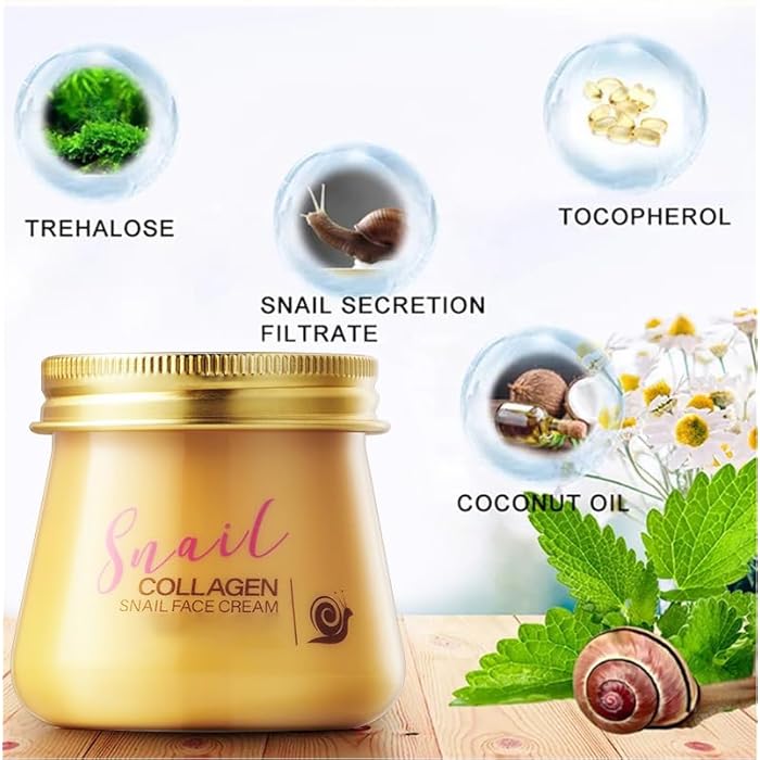 OSFRIAGE Snail Collagen Face Cream,Anti-Wrinkle and Rejuvenating Cream,Brightening Moisturizing Firming Collagen Cream for Women (2PCS) - Image 3