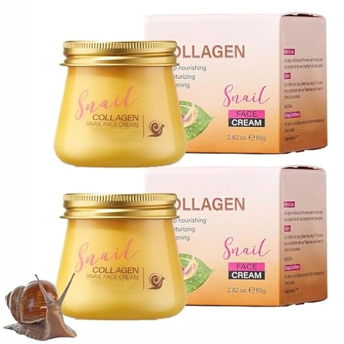OSFRIAGE Snail Collagen Face Cream,Anti-Wrinkle and Rejuvenating Cream,Brightening Moisturizing Firming Collagen Cream for Women (2PCS) - Image 1