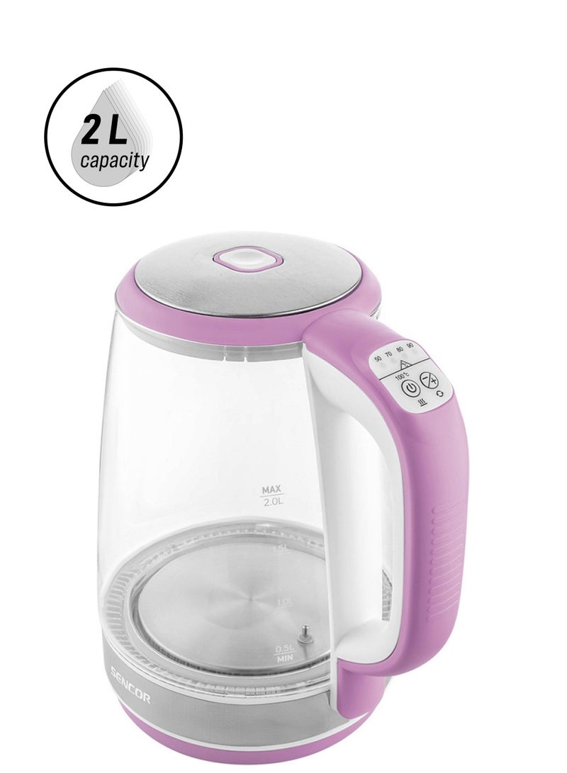 سنكور غلاية كهربائية 2 L 2200 W SWK 2198RS وردي - Image 1
