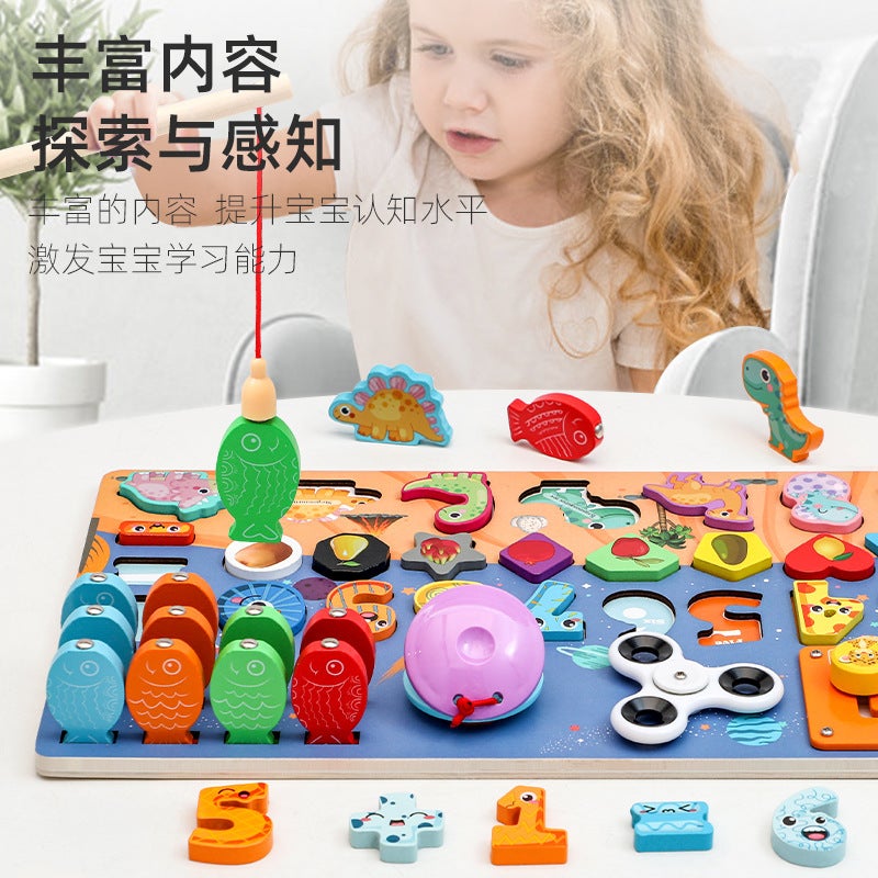 Multifunctional Dinosaur Logarithmic Board Disassembly Dinosaur Wooden Toys Matching Shape Digital Cognitive Children'S Educational Toys - Image 3